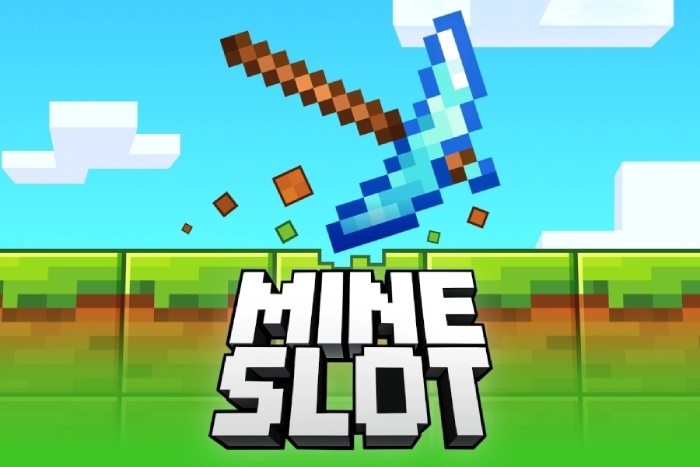 Mine Slot gameplay – 5x3 reels above an interactive 5x7 mining grid with pickaxes digging towards treasure chests